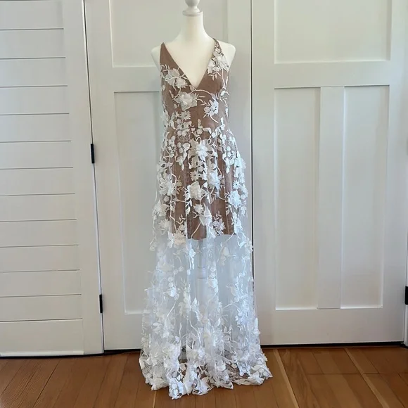 strapless open back dress Dress The Population Sidney Dress - White main image 0